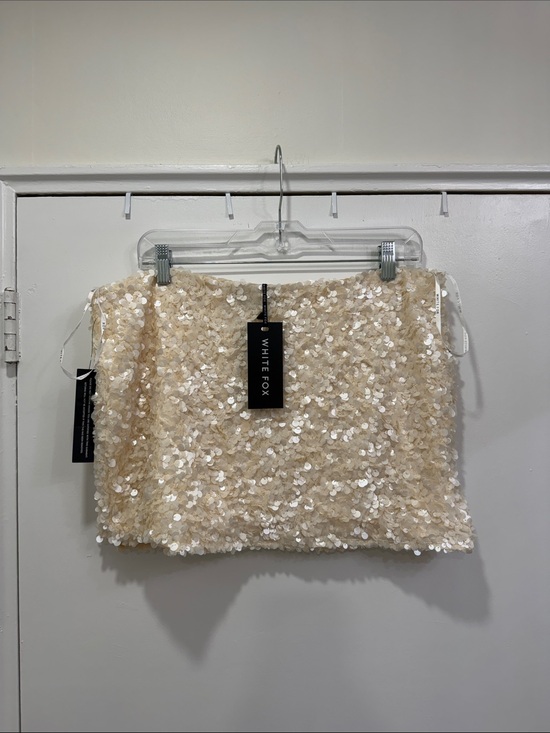 White Fox Boutique Dresses & Skirts - White Fox ~ Cream Sequin Mini Skirt